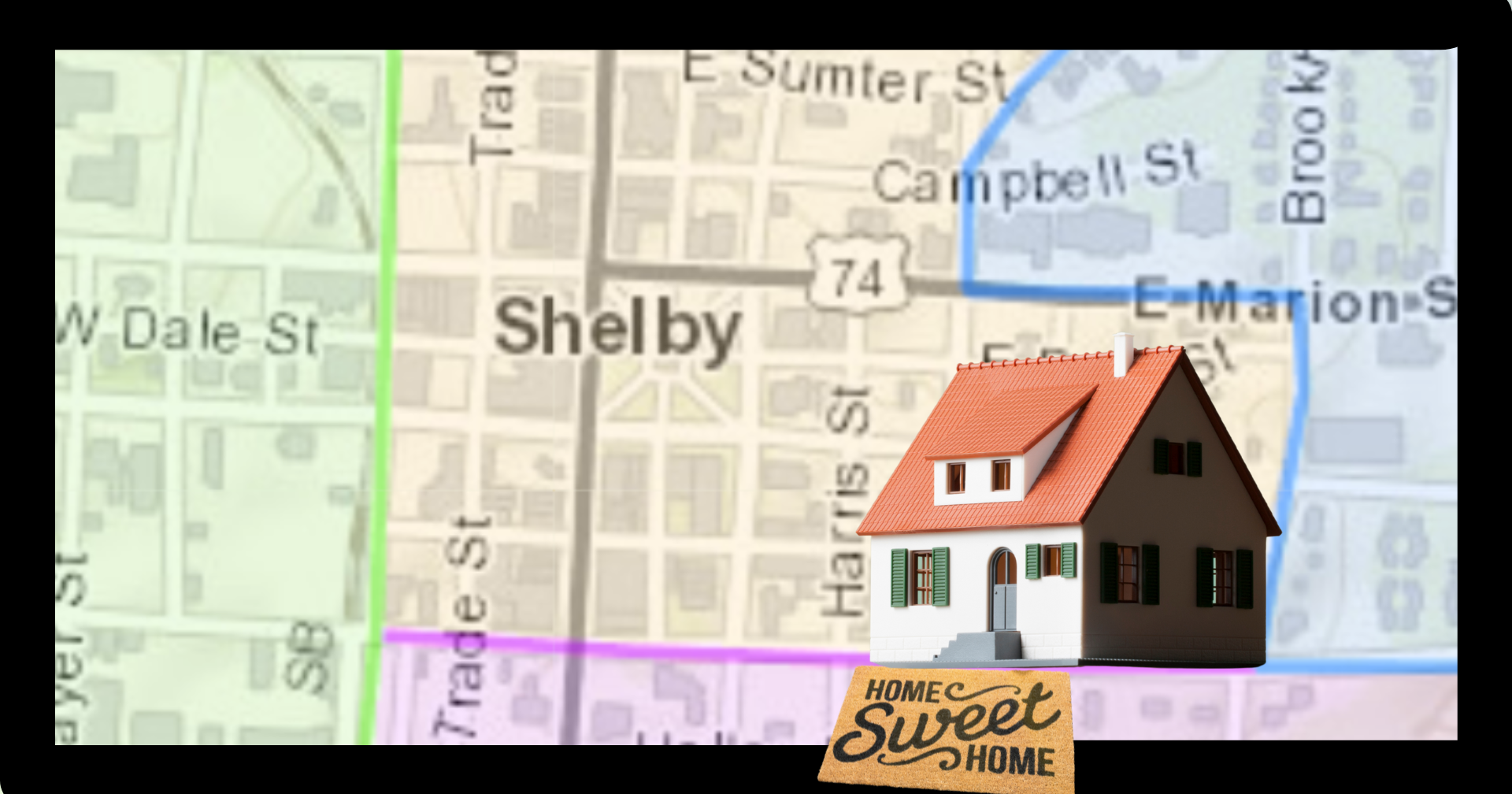 Map-Shelby-NC-House-Home-Sweet-Home-Sign-Moving-to-Shelby-NC