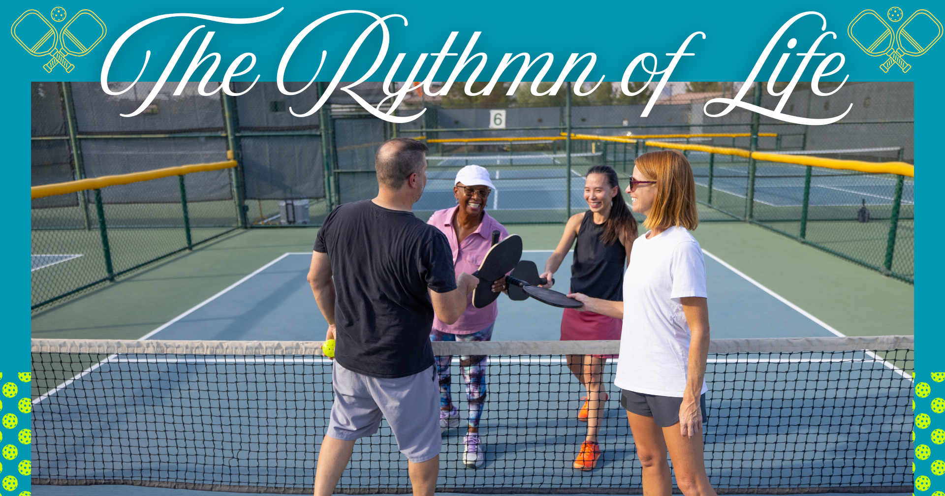 Couples-playing-pickleball-55+-Community-The-Rythmn-of-Life-Shelby-NC